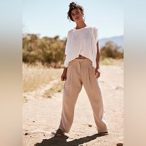 Free People Lyla linen trouser pants